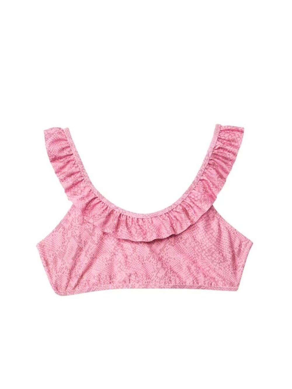 NWT Splendid Girls 14 Pink ruffle Snake Bikini top